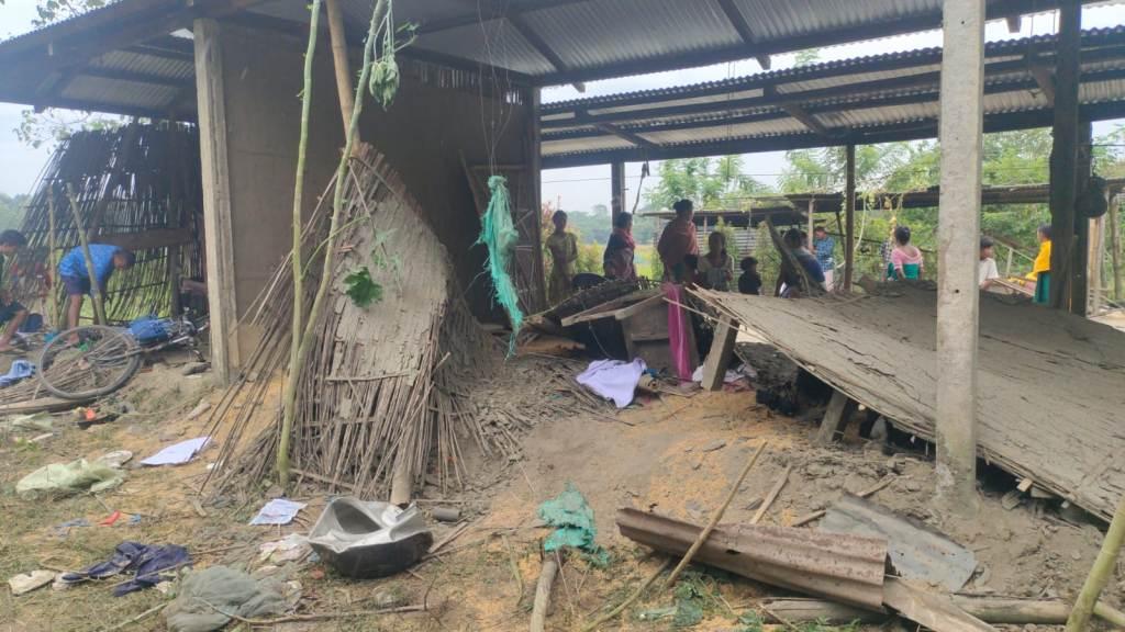 House destroyed by Elephant
