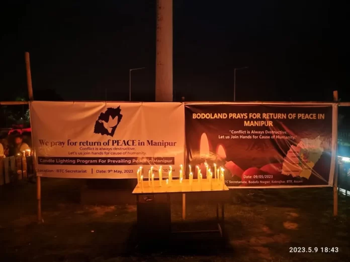 BTR Holds Candle Light Prayer for Victims of Manipur Clashes